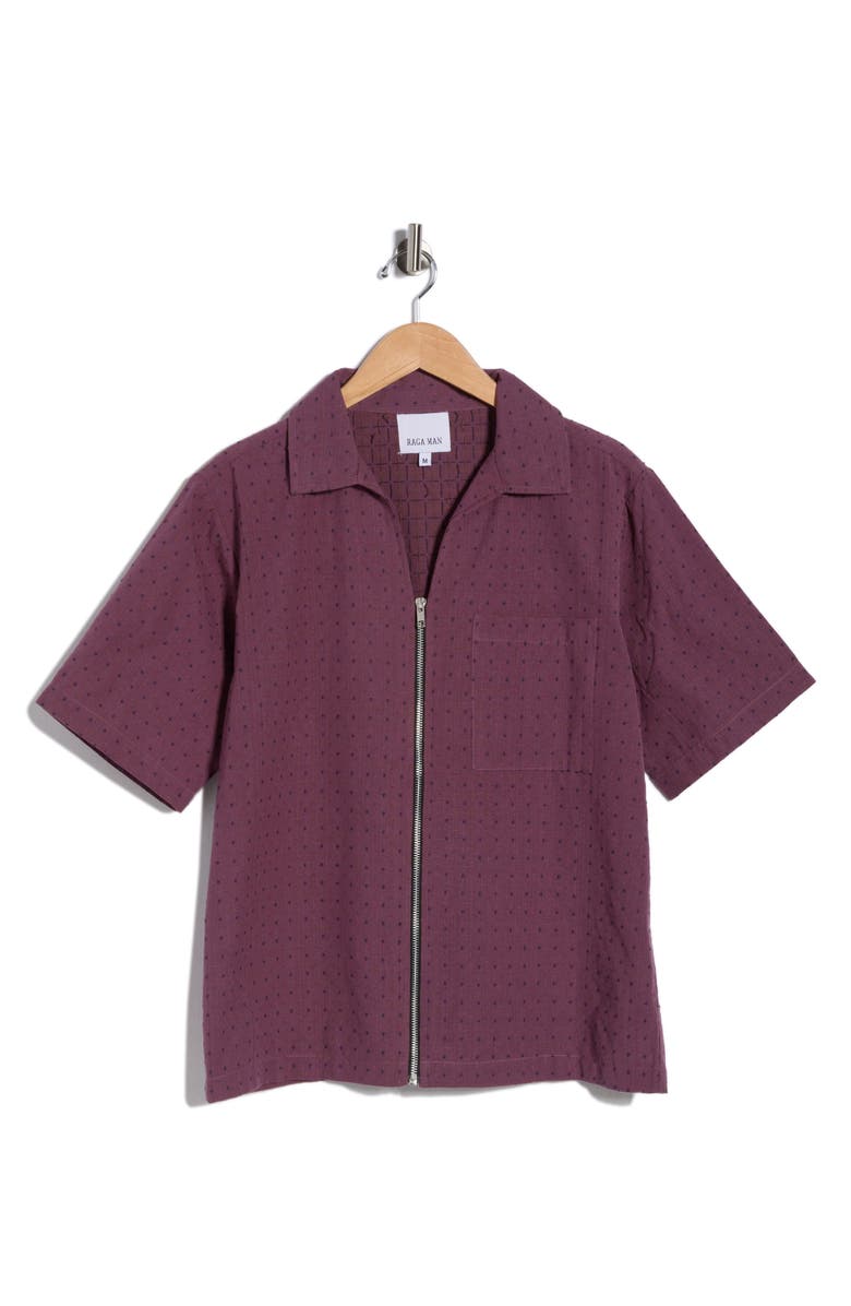 Raga Man Azzish Zip Cotton Shirt, Alternate, color,