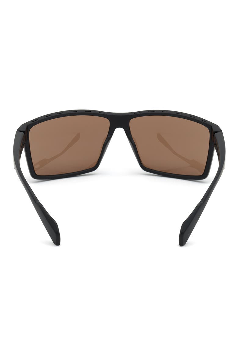 63mm Rectangular Sunglasses, Alternate, color, MATTE BLACK / BROWN LENSES