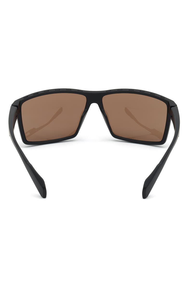 adidas 63mm Rectangular Sunglasses, Alternate, color, Matte Black / Brown Lenses