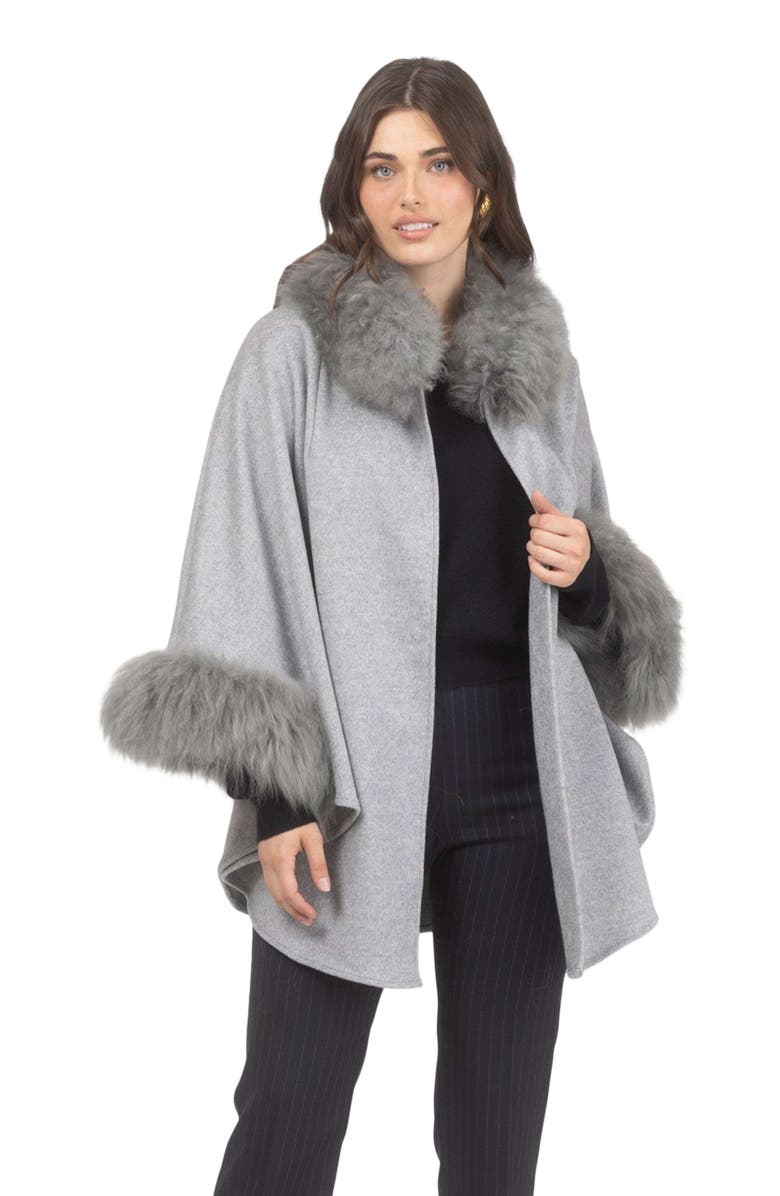 GORSKI Wool And Cashmere Cape, Alternate, color, Gray