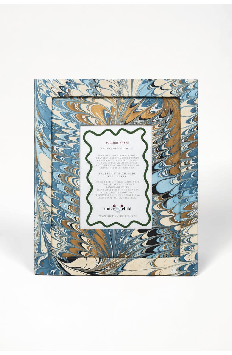 Inner Child Hand-Marbled Large Wall Picture Frame - 5x7, Alternate, color, Nila Feathers