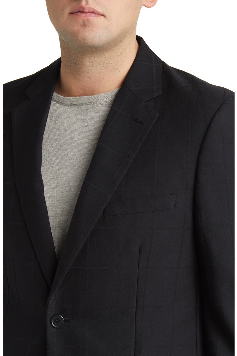 Norris Black Windowpane Wool Suit, Alternate, color, BLACK