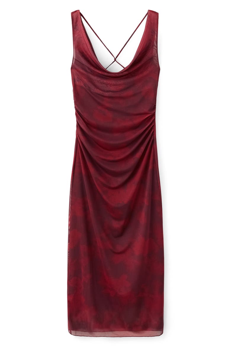 Ruched Sleeveless Dress, Alternate, color, BURGUNDY