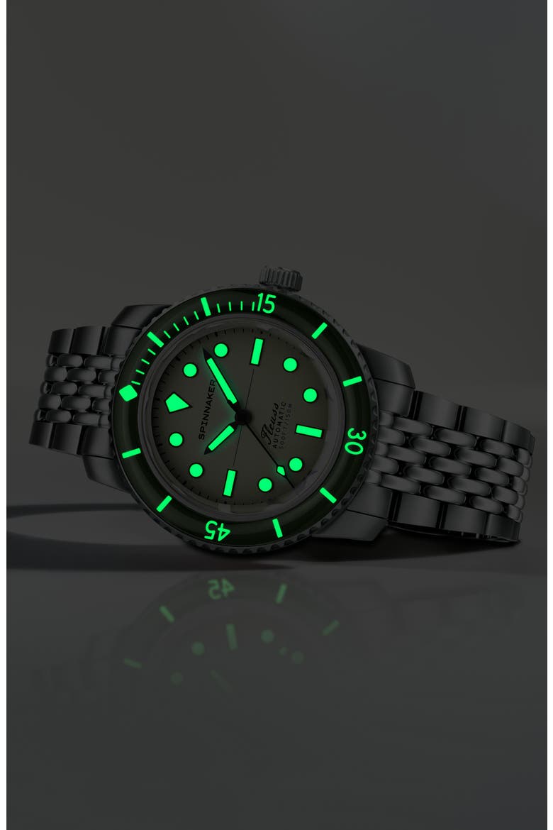 Fleuss 40 Pine Crest Automatic Bracelet Watch, 40mm, Alternate, color, GREEN