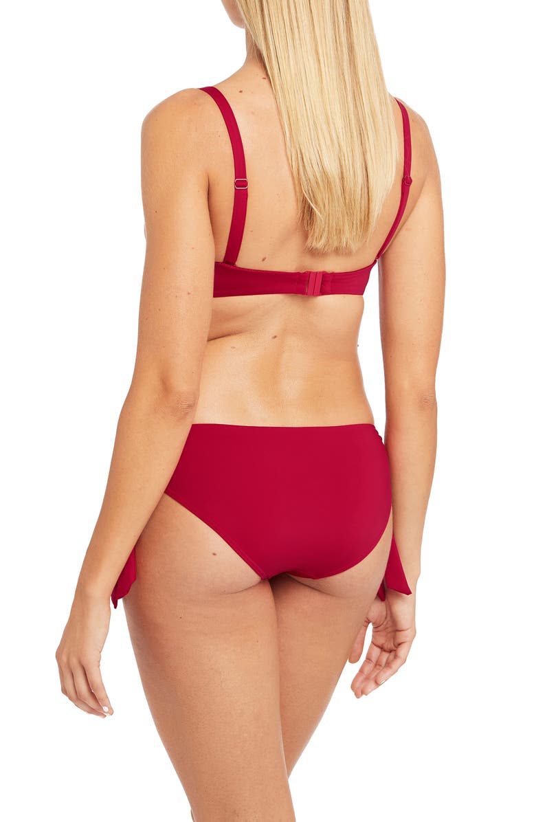 Sea Level Twist Front Bandeau Bikini Top, Alternate, color, Red