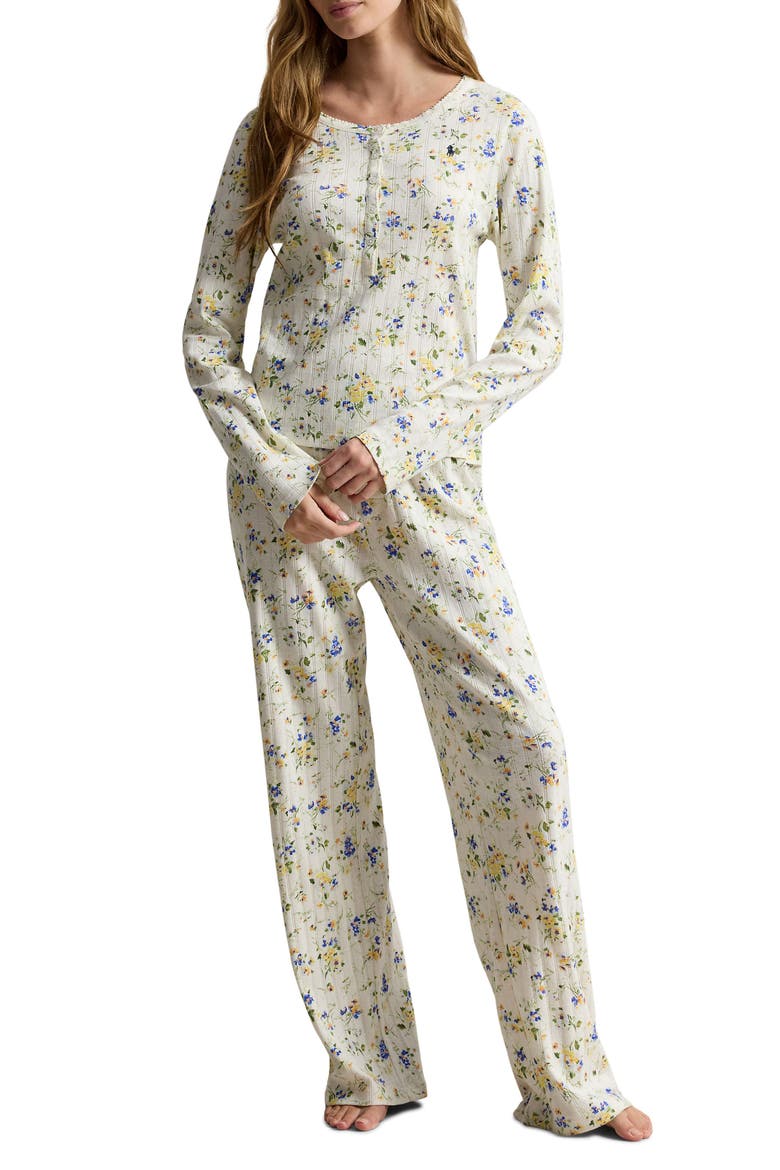 Henley Cotton Pajamas, Main, color, BOTANICAL FLORAL