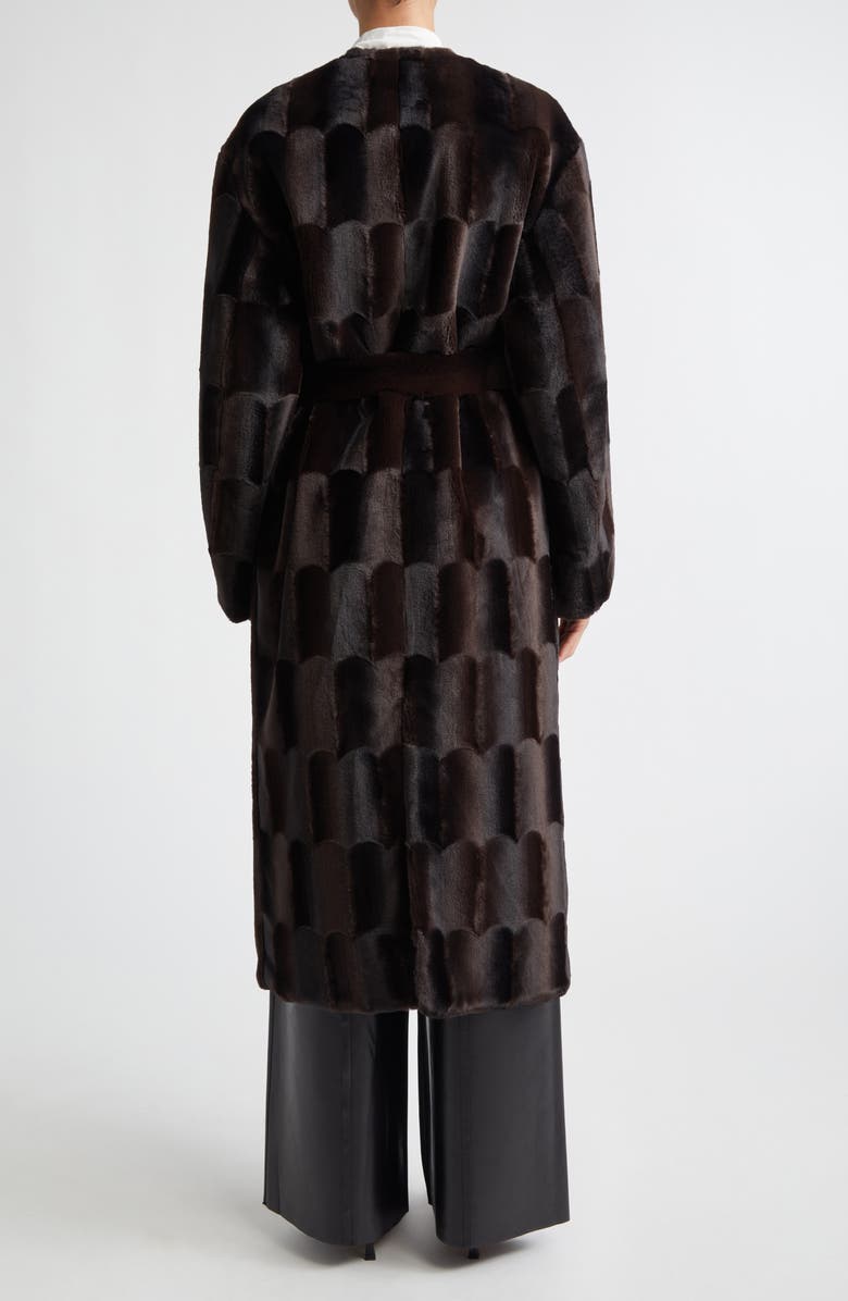 Stand Studio Isa Reversible Faux Fur & Faux Leather Coat, Alternate, color, Dark Brown/ Black