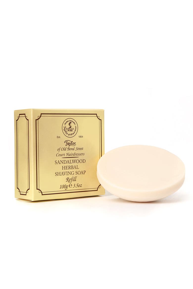 Sandalwood Shave Soap Refill, Main, color, White