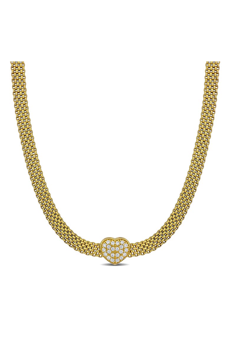 Julianna B. 7/8 CTW Cubic Zirconia Heart Necklace, Main, color, Yellow-Plated