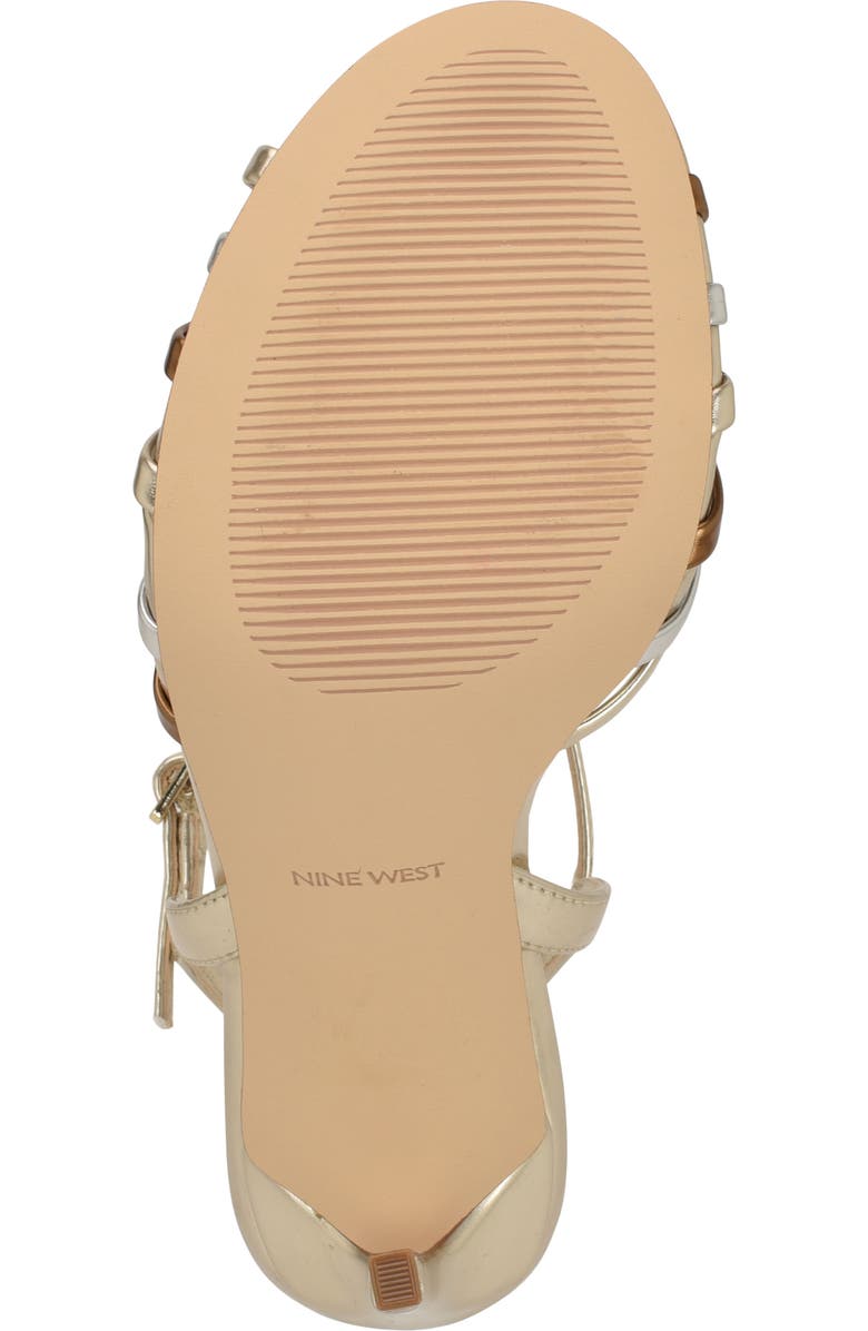 Nine West Meripen Ankle Strap Sandal, Alternate, color, Gold Multi