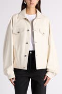 Bottega Veneta Intrecciato Detail Lambskin Leather Jacket