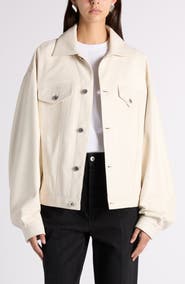 Bottega Veneta Intrecciato Detail Lambskin Leather Jacket