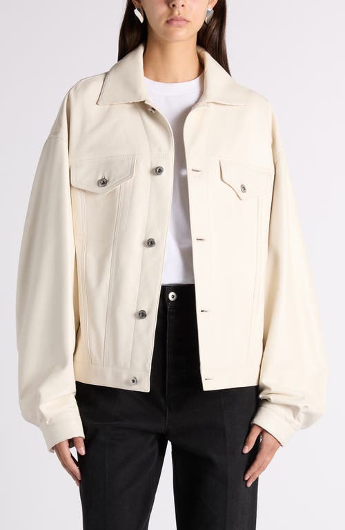 Bottega Veneta Intrecciato Detail Lambskin Leather Jacket in 9107 Parchment at Nordstrom, Size 38