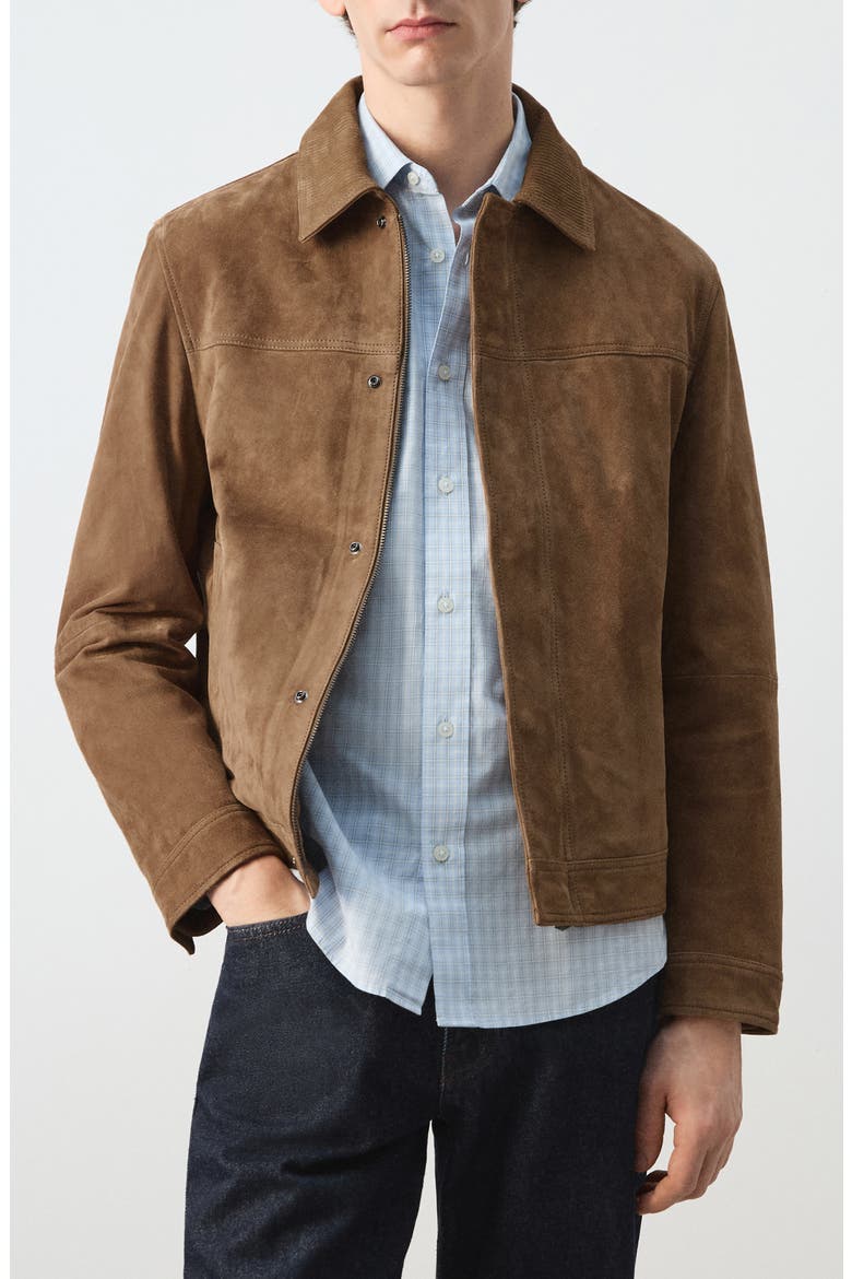 Suede Jacket, Main, color, COGNAC