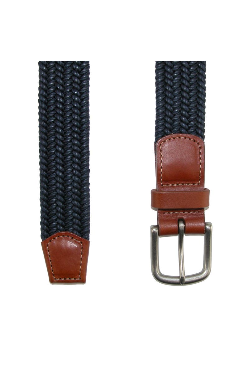 Men's Boca Braided Waxed Cotton Stretch Belt, Alternate, color, Navy