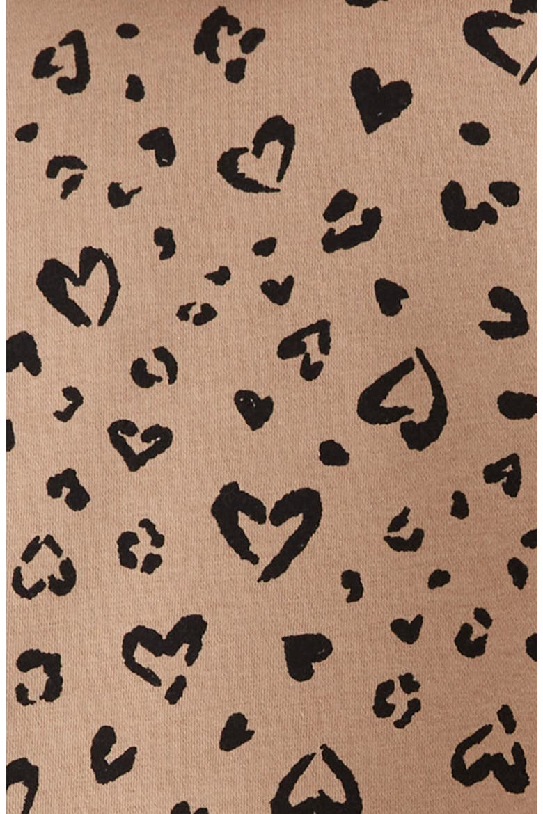 Kids' Fleece Hoodie & Pants Set, Alternate, color, TAN NATURAL LEOPARD HEARTS