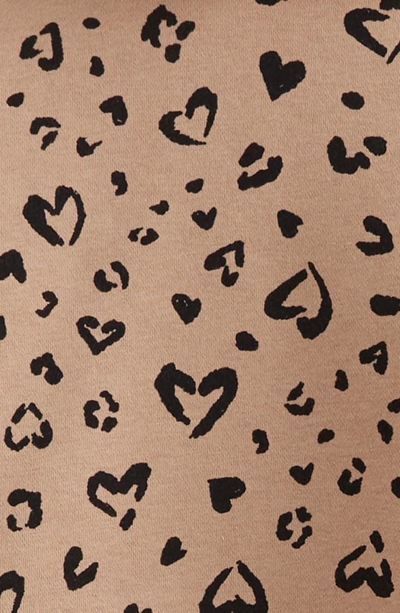 Tucker + Tate Kids' Fleece Hoodie & Pants Set, Alternate, color, Tan Natural Leopard Hearts