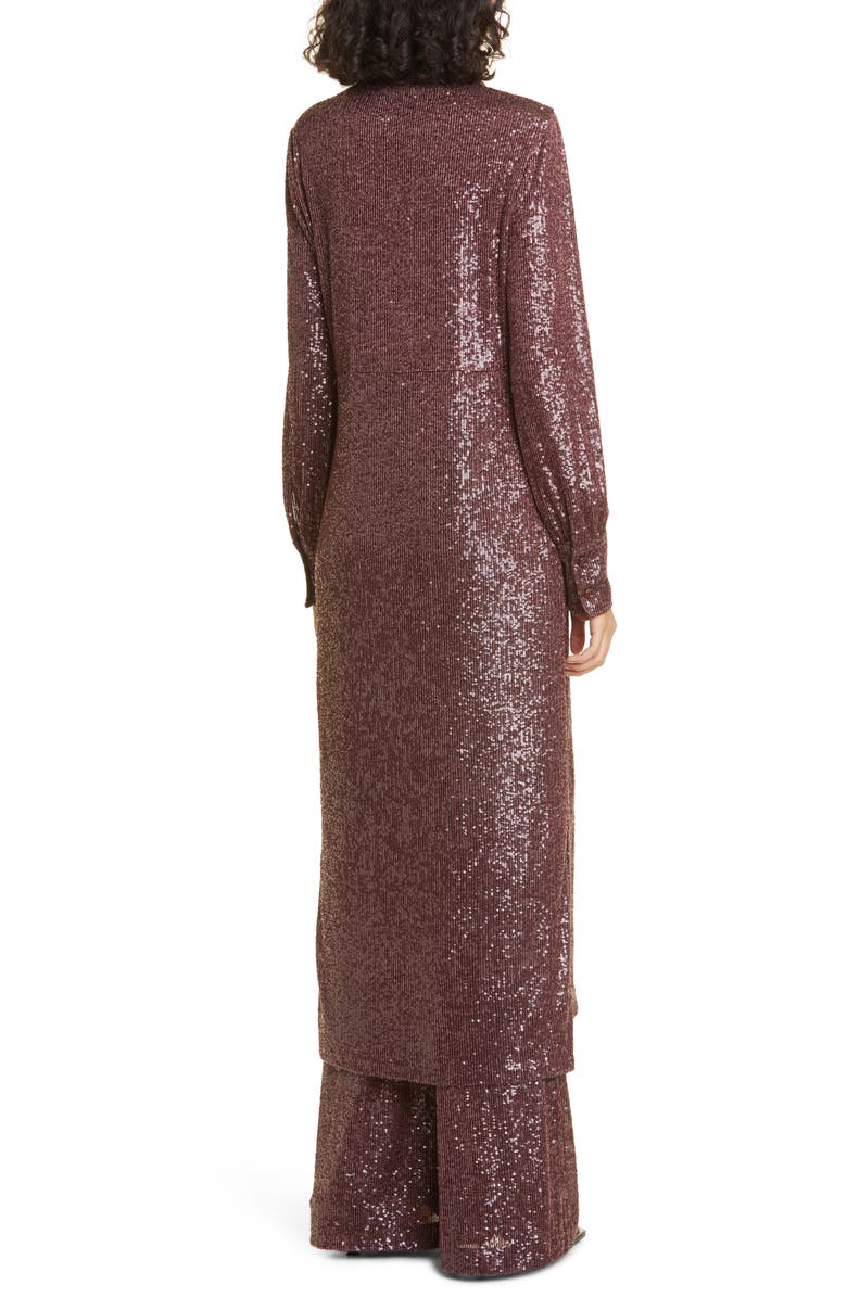 Cara Cara Margaret Long Sleeve Sequin Shirtdress, Alternate, color,