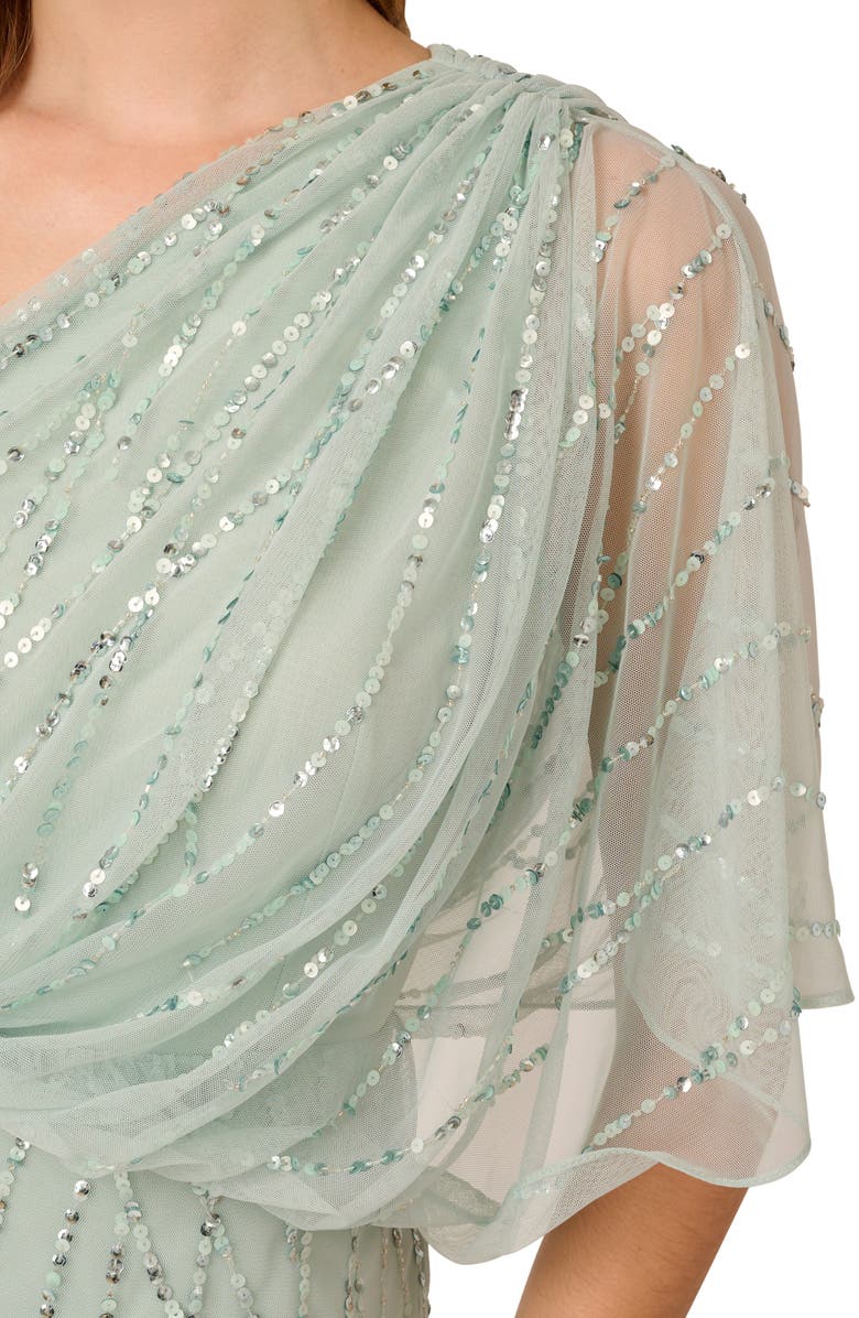 Adrianna Papell Sequin One-Shoulder Gown, Alternate, color,