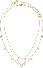 Ettika Dainty Heart Set of 2 Pendant Necklaces