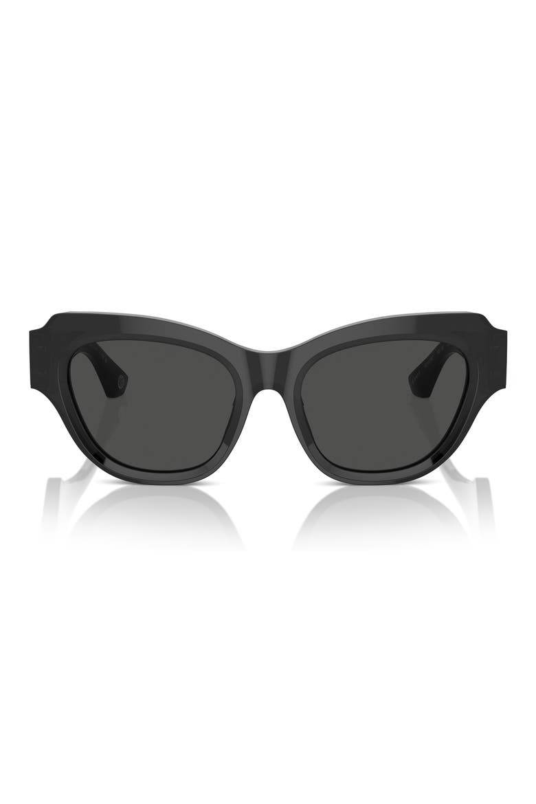 52mm Irregular Sunglasses, Alternate, color, BLACK/ DARK GREY