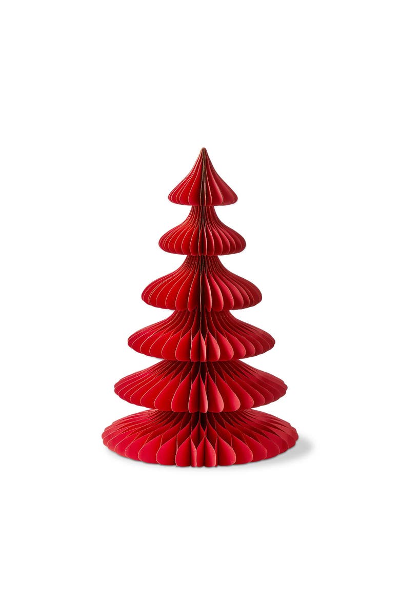tag Large Red Glimmer Paper Tree Holiday Sculpture Christmas Decor, Main, color, Red