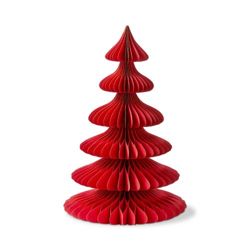 Tag Large Red Glimmer Paper Tree Holiday Sculpture Christmas Decor In Red