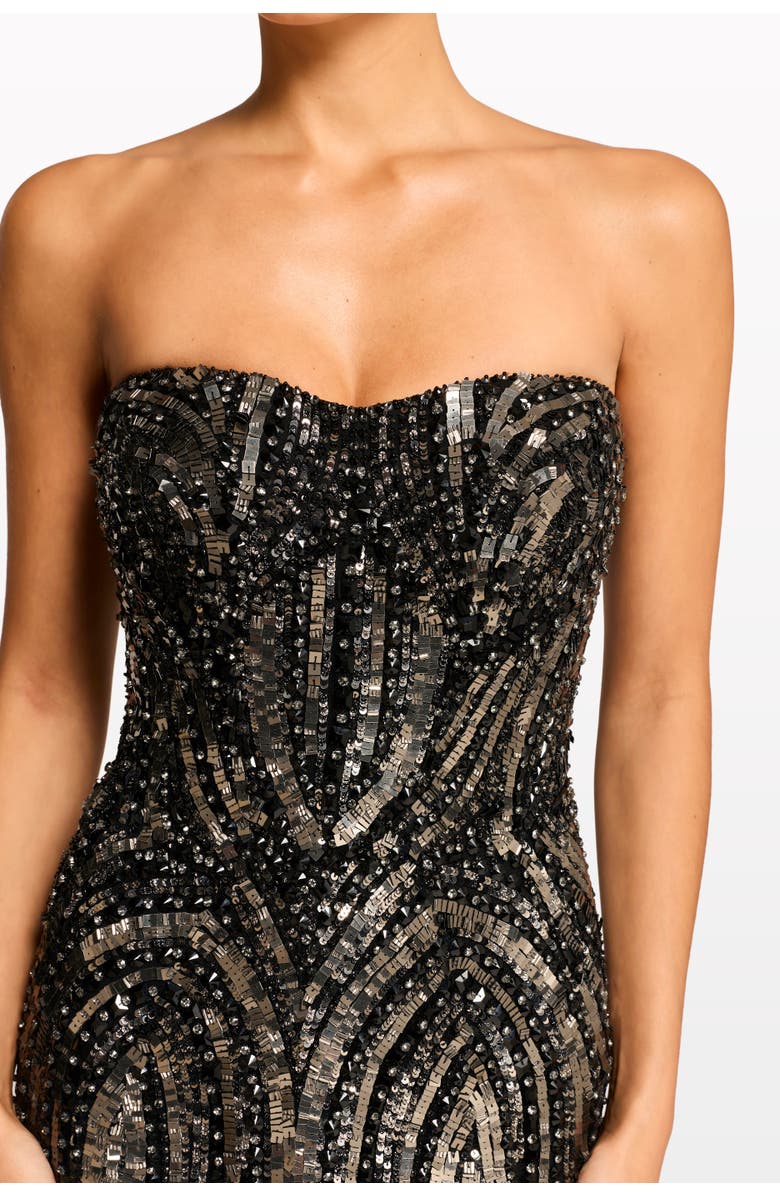 Jenny Packham Euphoria Sequin-Embellished Strapless Dress, Alternate, color, Liquorice