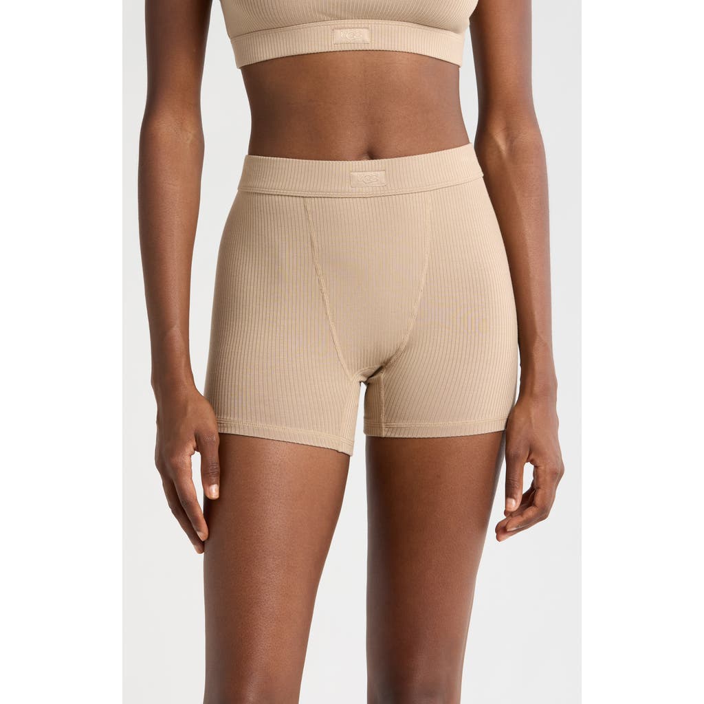 Ugg(r) Alexiah Rib Lounge Boy Shorts In Silver Taupe