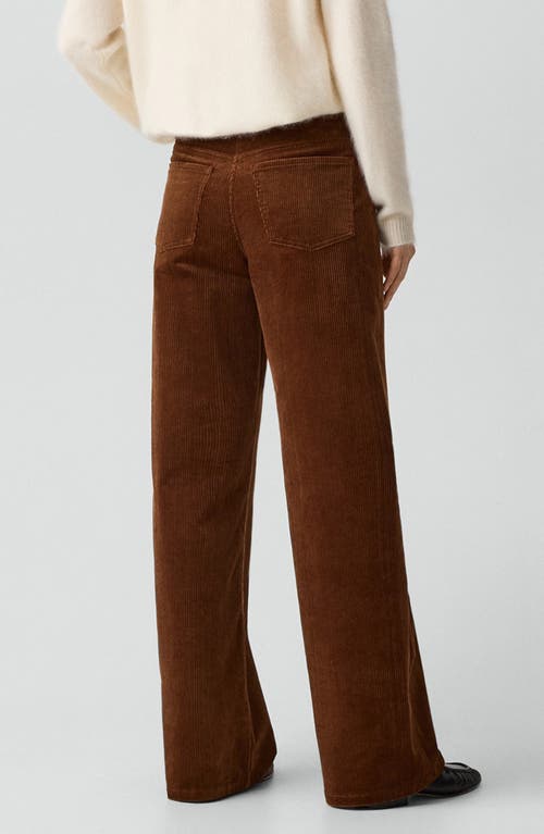 Theory Wide Leg Corduroy Pants In Brown