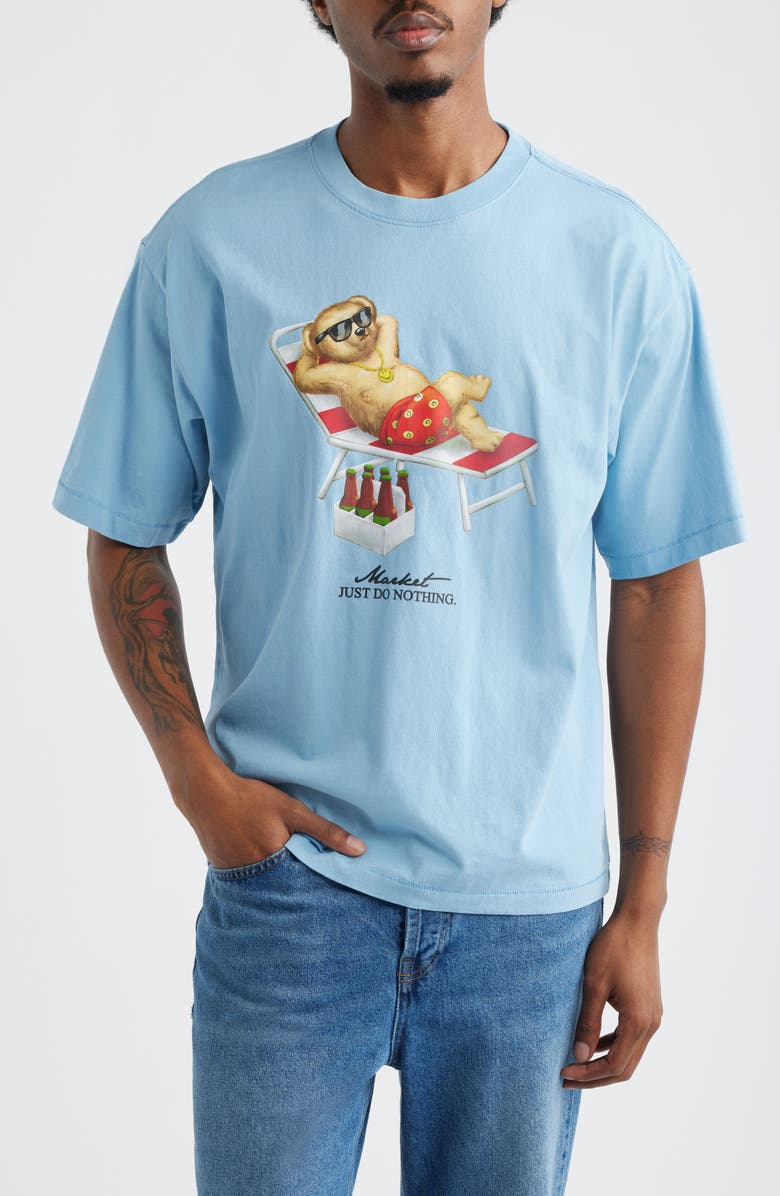 MARKET Smile Bear Cotton T-Shirt, Main, color, Blue