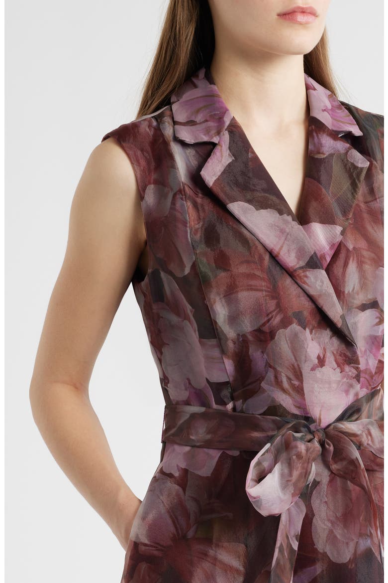 Floral Sleeveless Gown, Alternate, color, BROWN PINK