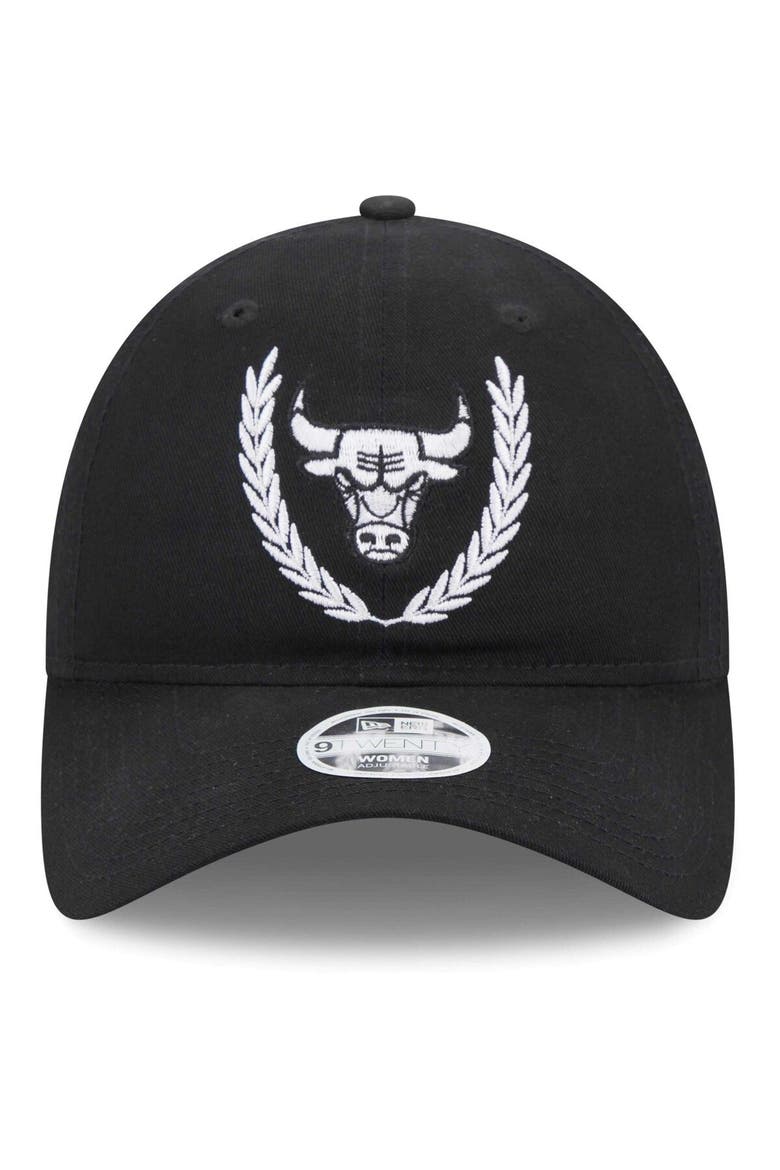 Women's New Era Black Chicago Bulls Leaves 9TWENTY Adjustable Hat, Alternate, color, Black