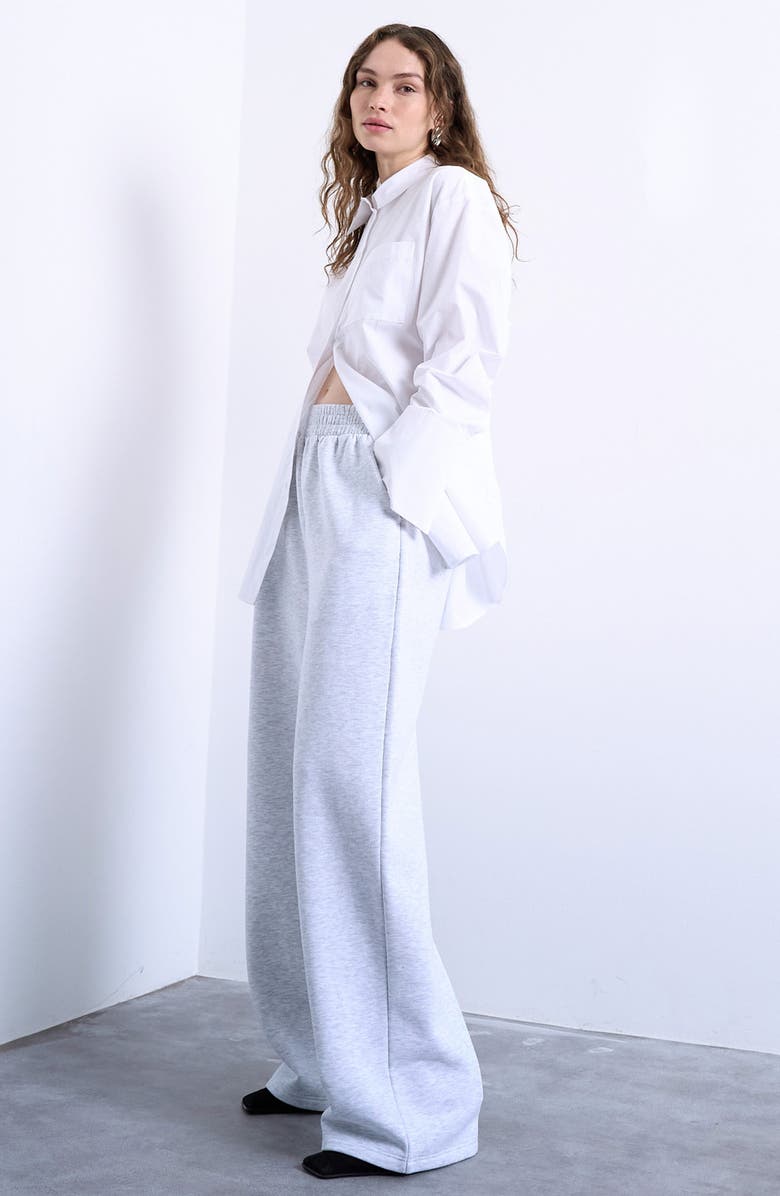 Topshop Straight Leg Sweatpants, Alternate, color, Light Grey