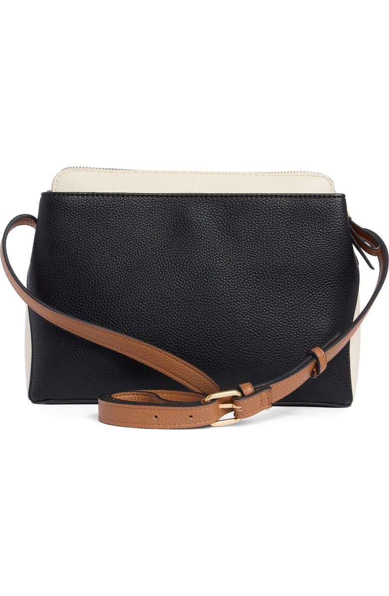 Nanette Lepore Triple Section Crossbody Bag, Alternate, color, Black - Vanilla - Hazelnut