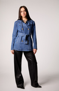 BLUE REVIVAL Gracie Trench Coat with Removable Hoodie Insert