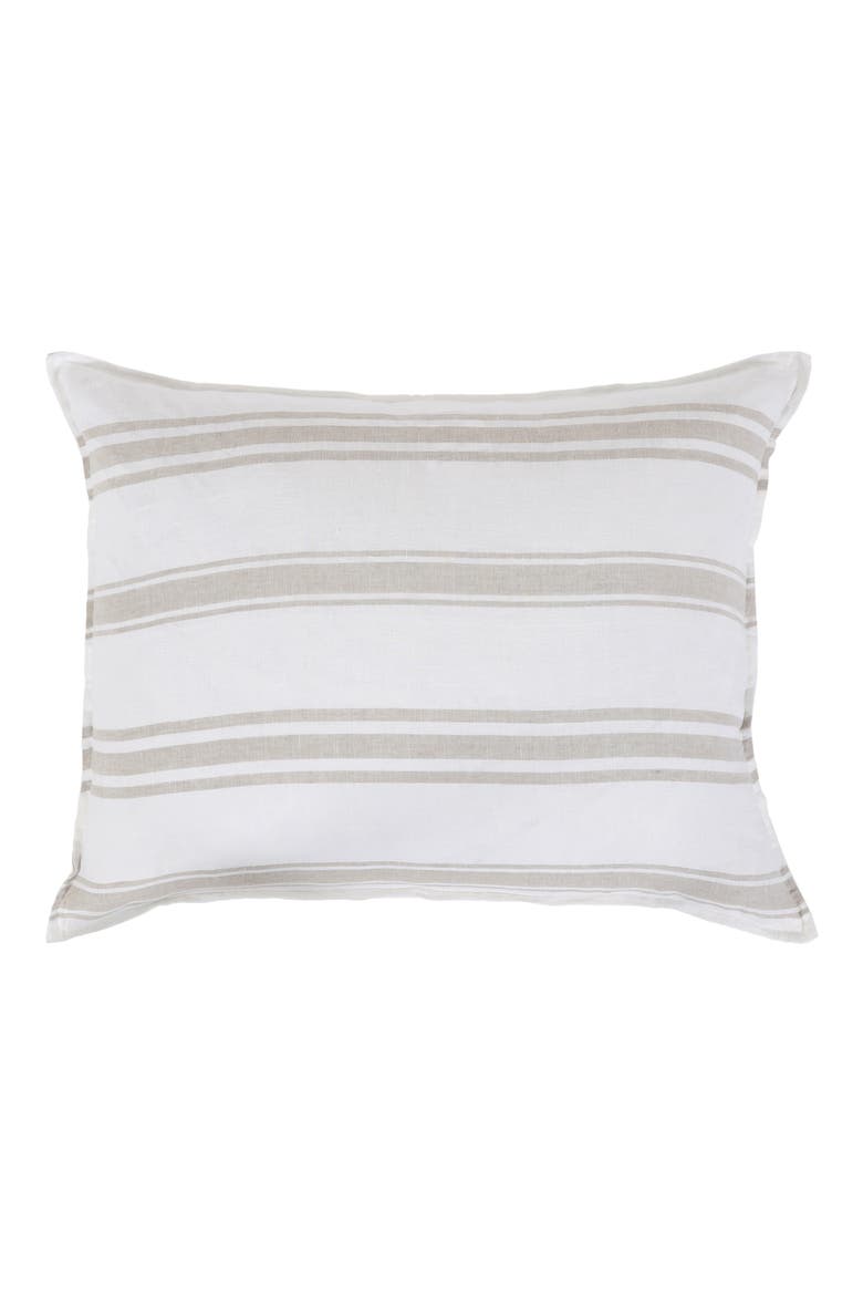 Big Jackson Linen Accent Pillow, Main, color, WHITE/NATURAL