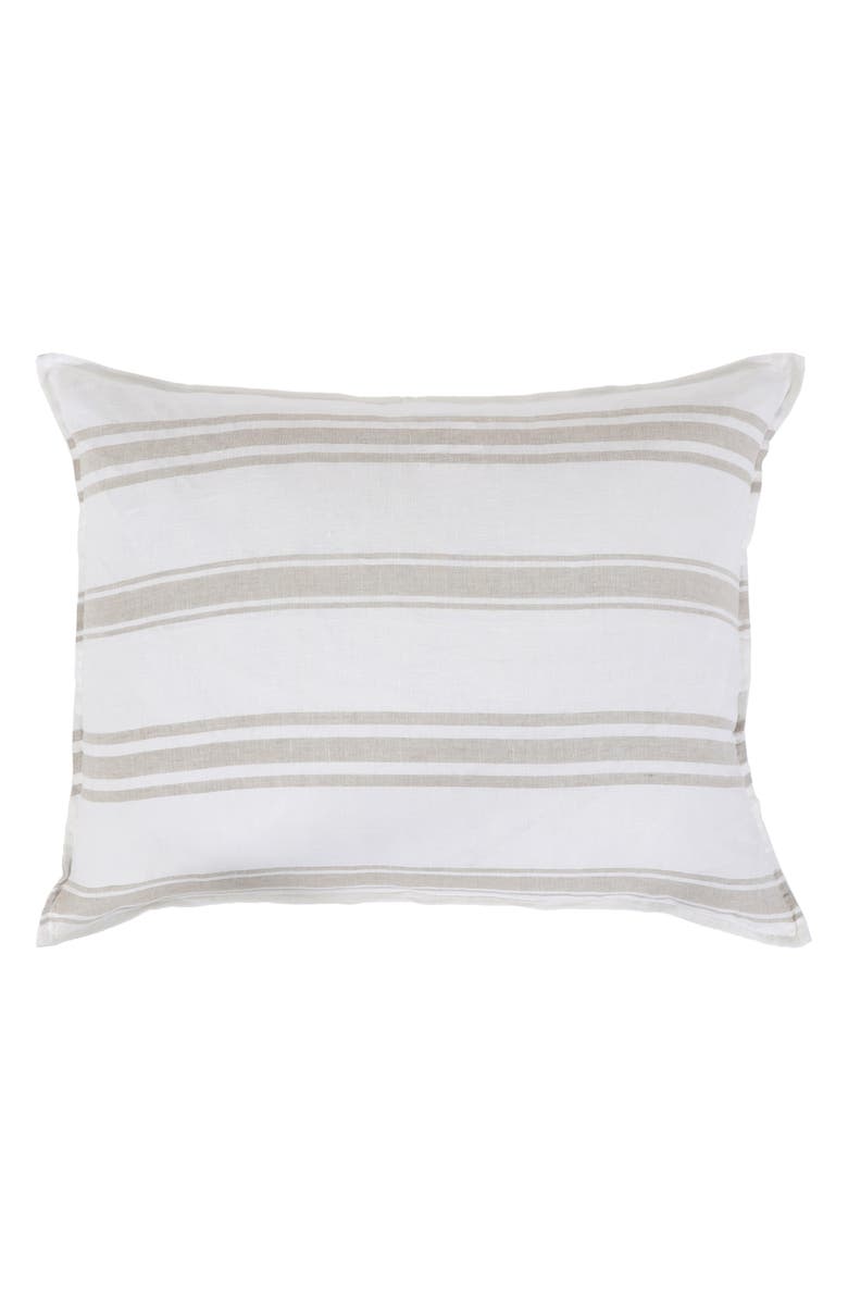Pom Pom at Home Big Jackson Linen Accent Pillow, Main, color, White/Natural