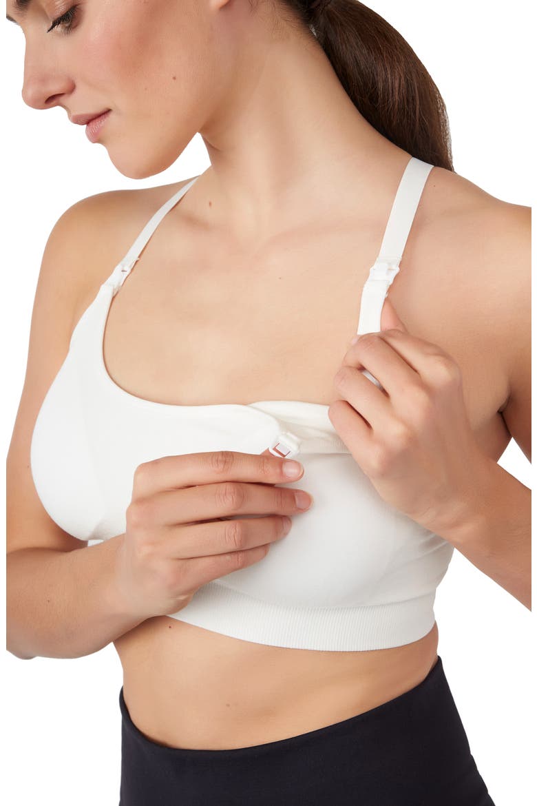 Seamless Yoga Nursing Bralette, Alternate, color, EGG SHELL