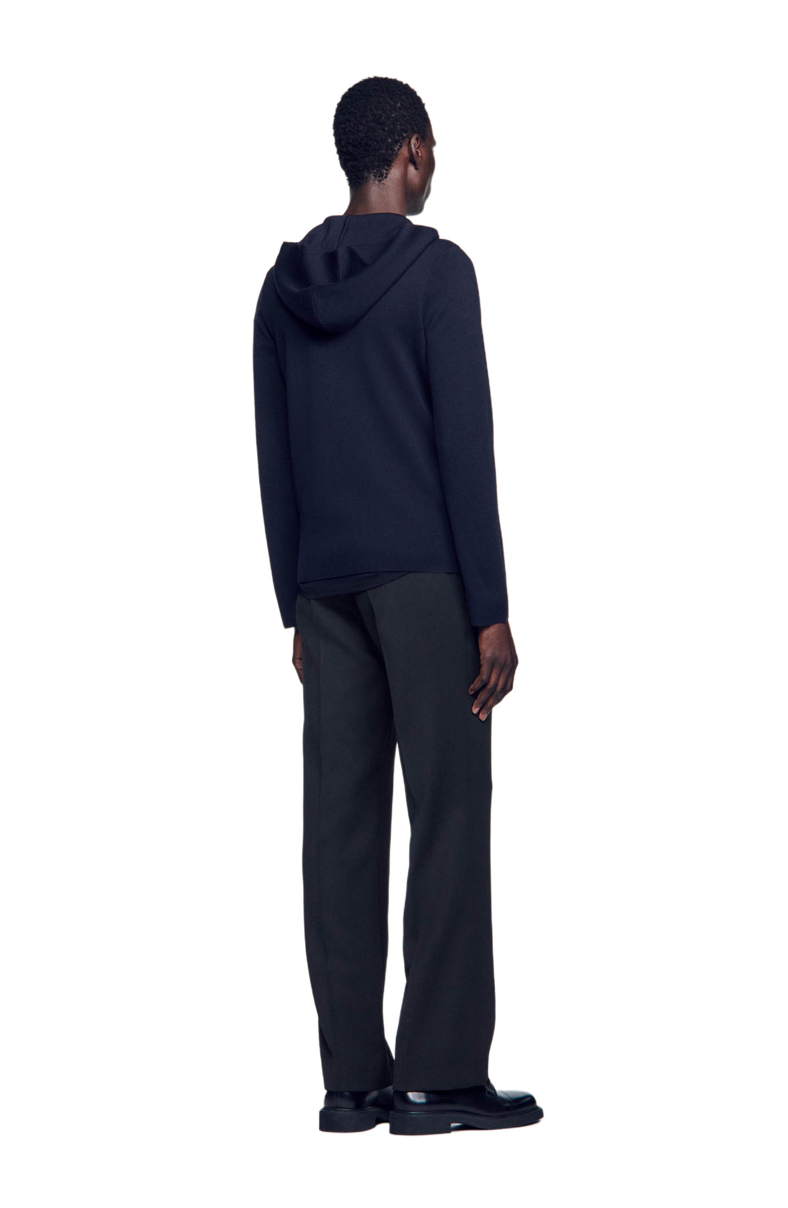 Zipped cardigan with hood - image 4