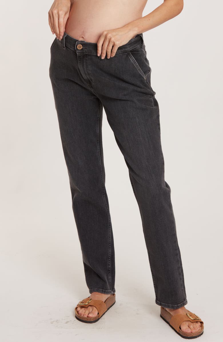 Cache Coeur Carrie Mom fit maternity and post partum jeans, Alternate, color, Used Grey