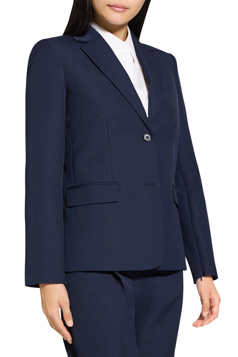 Zip Sleeve Wool Blend Jacket, Alternate, color, NOCTURNE NAVY