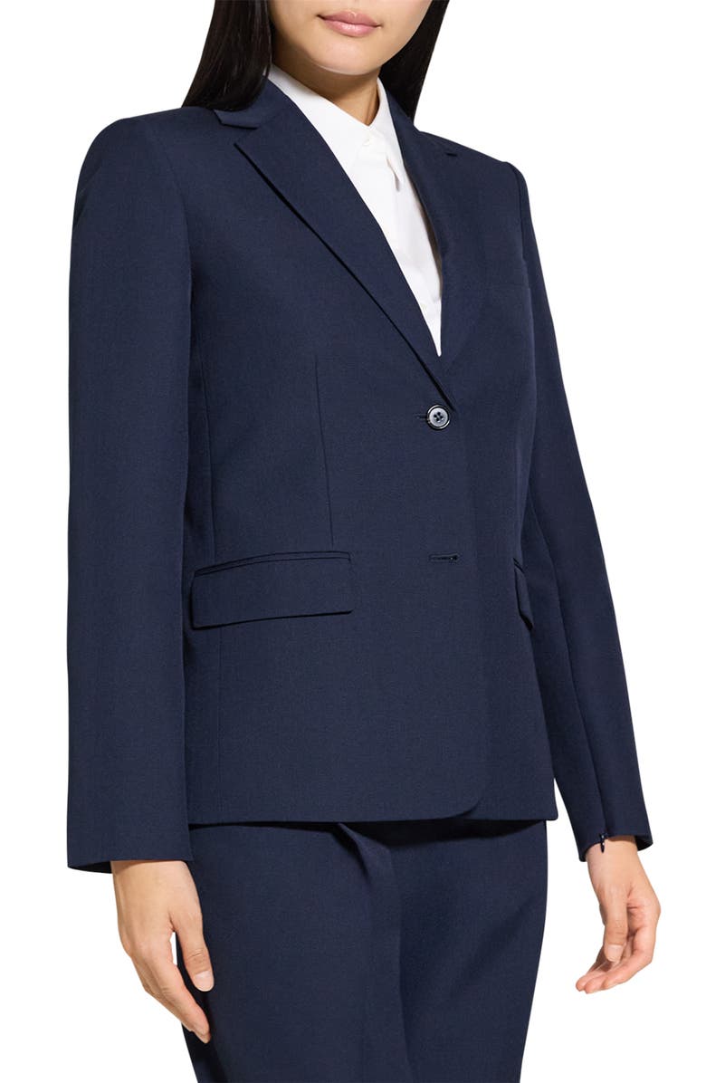 Theory Zip Sleeve Wool Blend Jacket, Alternate, color, Nocturne Navy