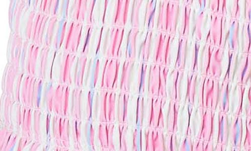 Habitual Kids Stripe Smocked One-piece Swimsuit In Pink