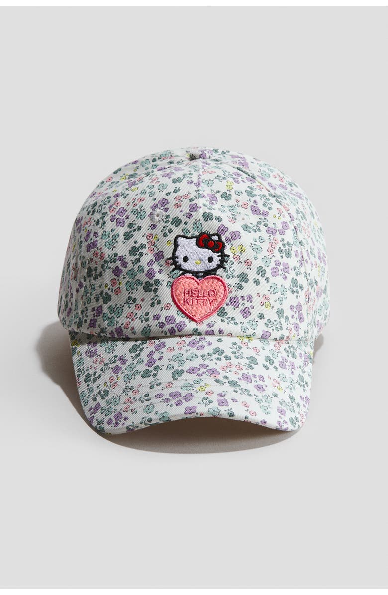 H&M Cotton Cap, Main, color, White/Hello Kitty