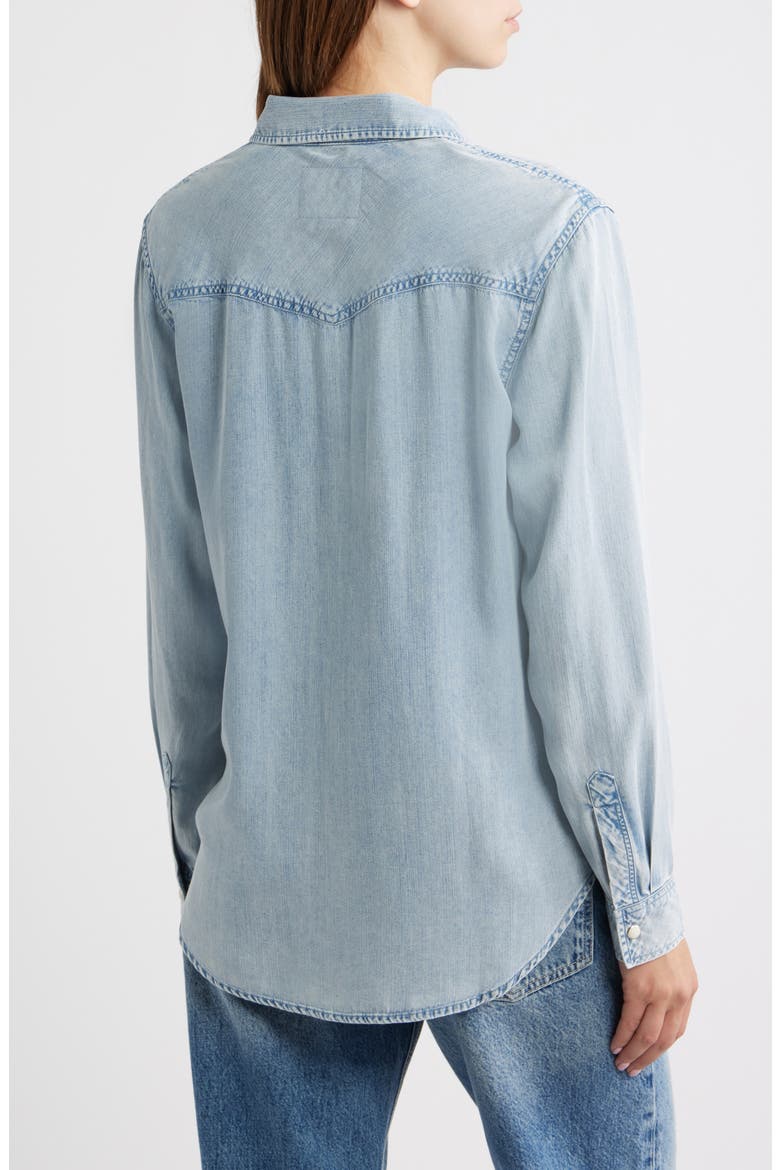 Remi Chambray Pearl Snap Shirt, Alternate, color, CREEKSIDE INDIGO