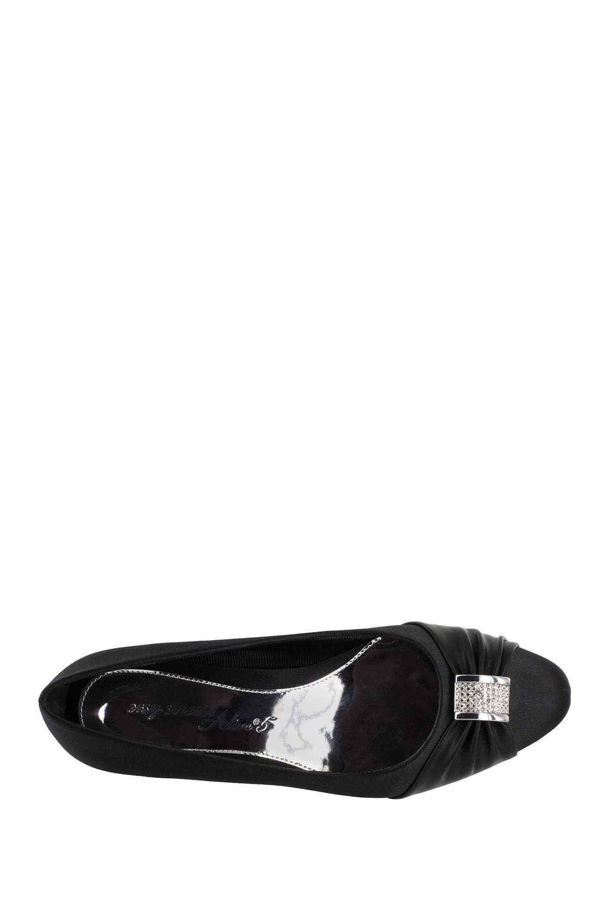 EASY STREET Eloise Ruched Block Heel Pump - Multiple Widths Available, Alternate, color, Black Satin