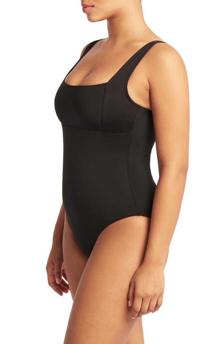 Sea Level Square Neck One-Piece Swimsuit, Alternate, color,