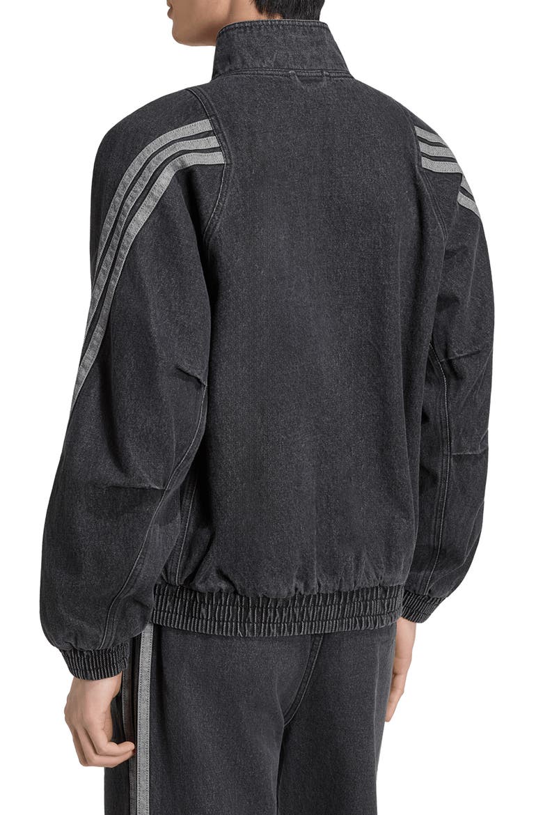 Denim Track Jacket, Alternate, color, BLACK