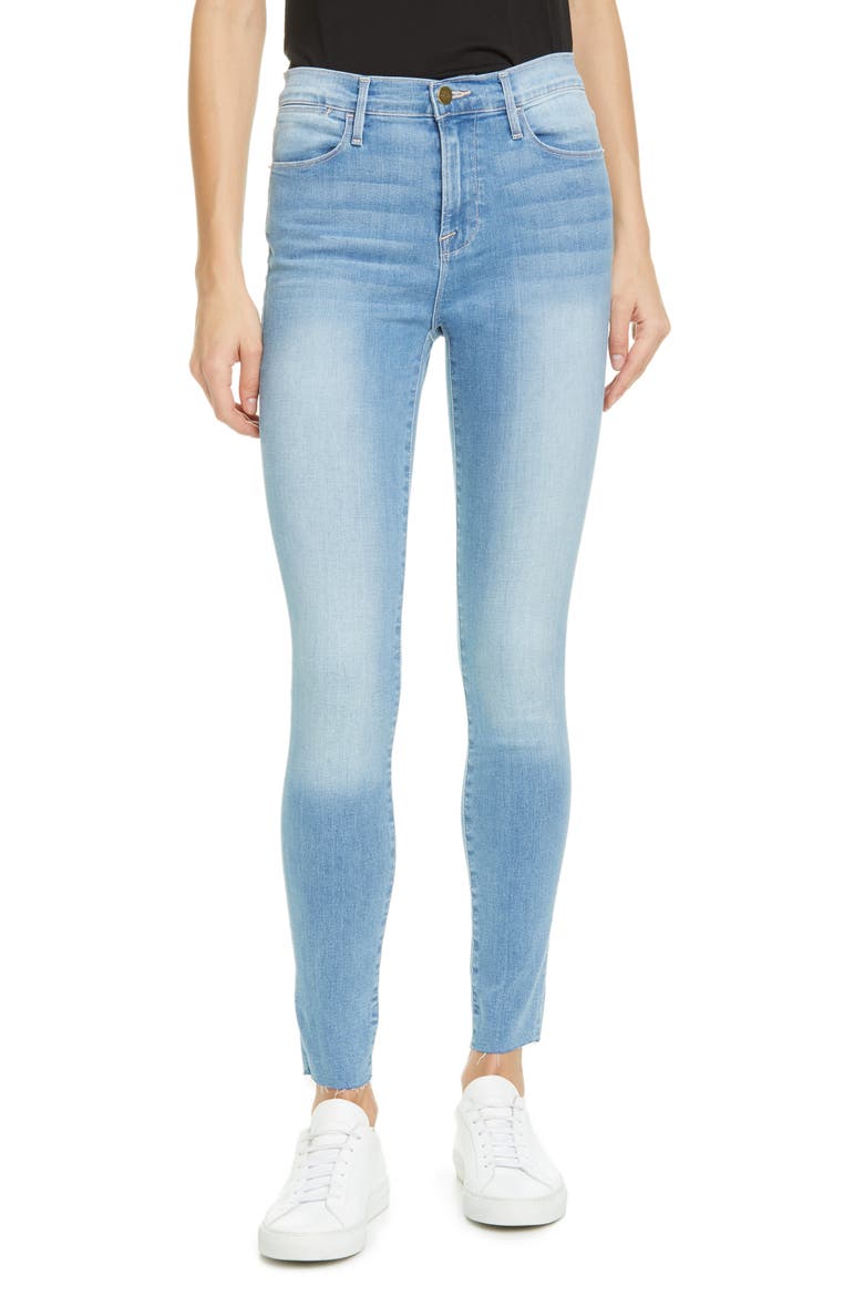 Le High Raw Hem Ankle Skinny Jeans, Main, color, EUROPA